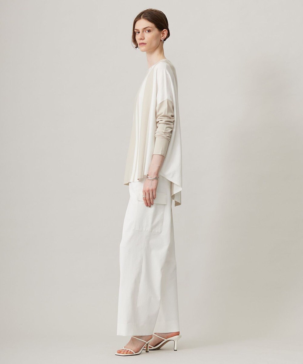 ICB 【UVカット・吸水速乾・洗える】シェルタリングドライサテン  ワイドストレートカーゴパンツ 