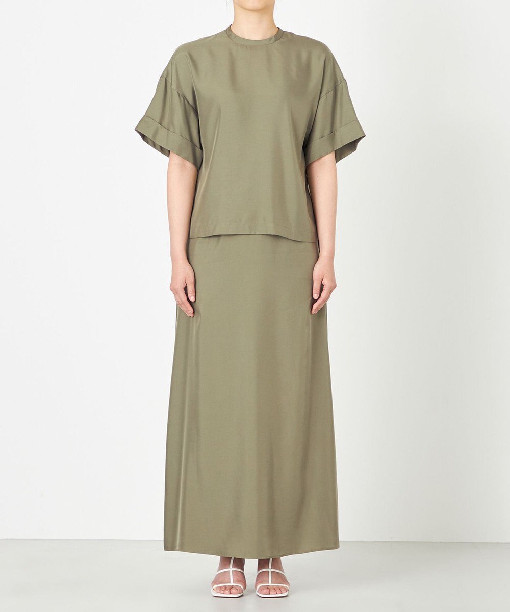 NAVE 【ReNAVE・セットアップ可/洗える/UVケア/接触冷感】フィブリルシャンブレー Aラインスカート 