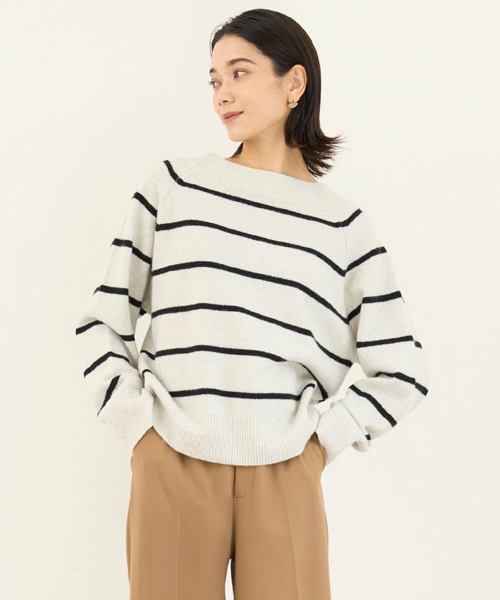 UNFILO カシミヤブレンド オフネックニット 