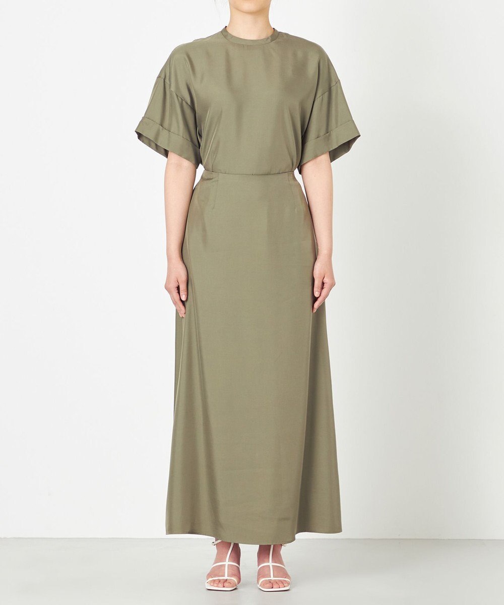 NAVE 【ReNAVE・セットアップ可/洗える/UVケア/接触冷感】フィブリルシャンブレー Aラインスカート 