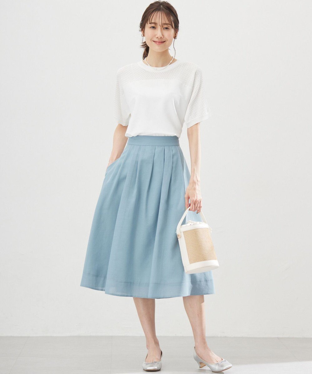 組曲 【WEB限定】メッシュ切り替えドルマン ニット 