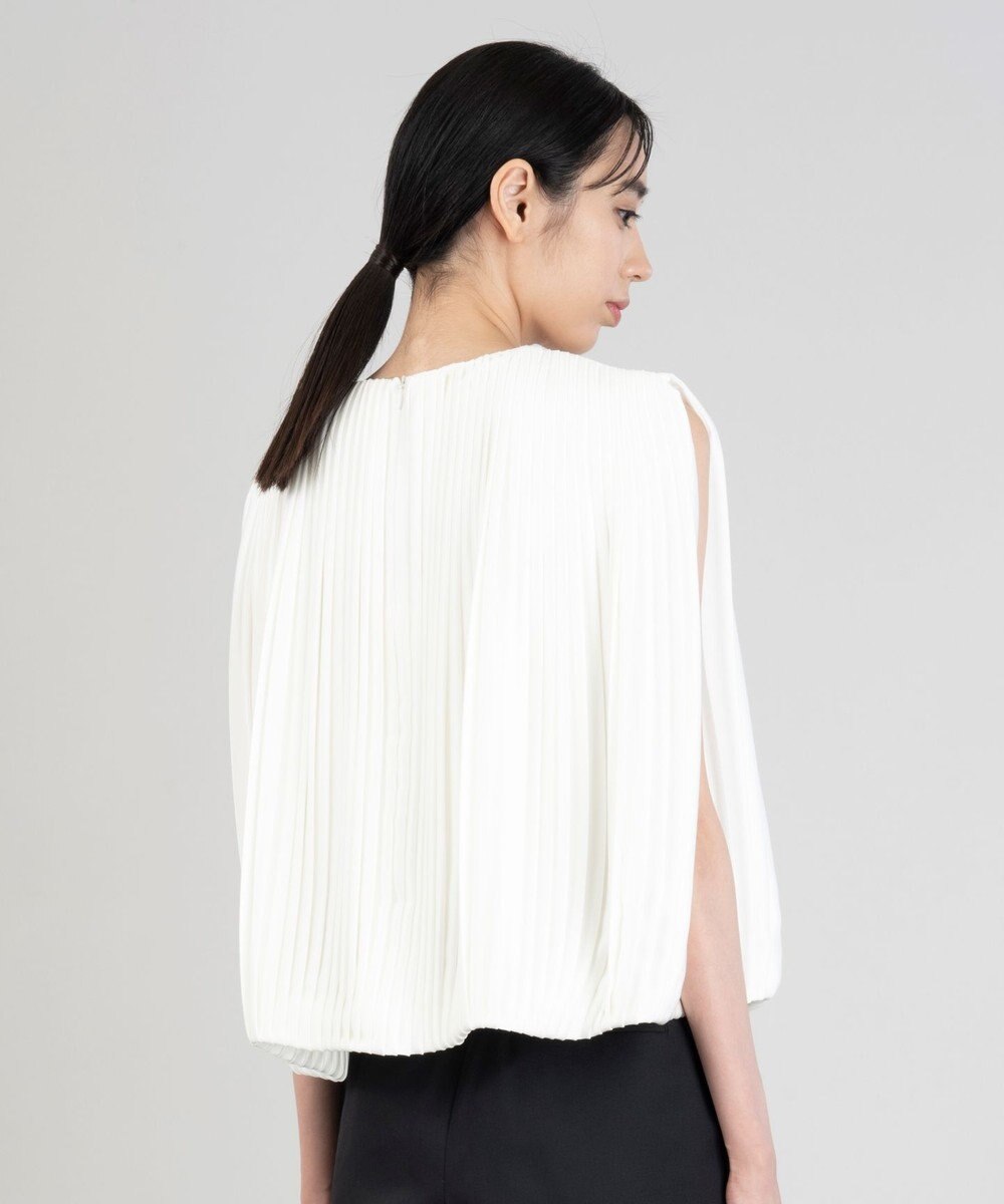 23区 L 【エステータ】ドレープサテン プリーツブラウス 