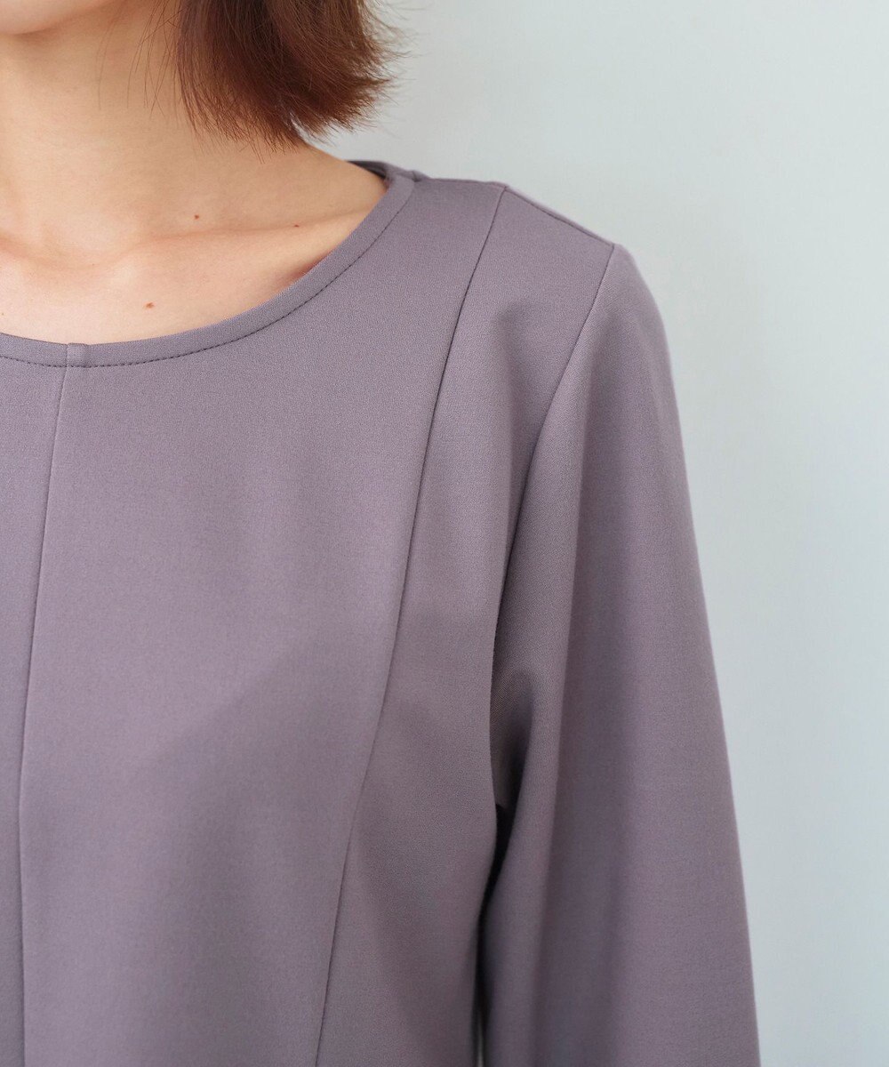 Tiaclasse 【洗える】袖パールポンチフレアトップス 