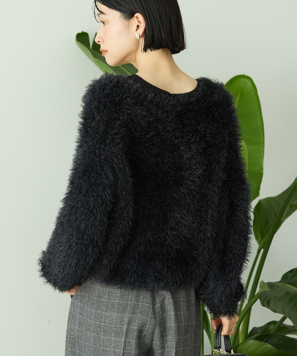 AMERICAN HOLIC シャギーニットクルーネックカーディガン 