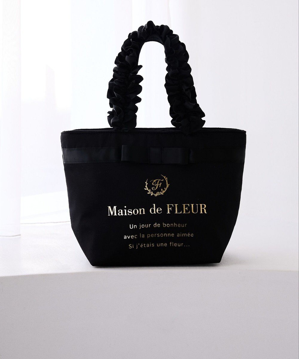 Maison de FLEUR ブランドロゴフリルハンドルトートSバッグ 
