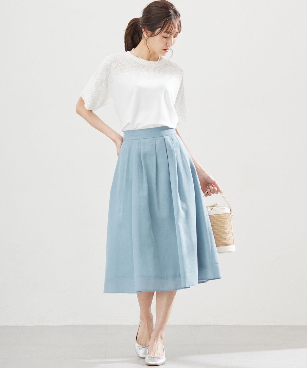 組曲 【WEB限定】メッシュ切り替えドルマン ニット 