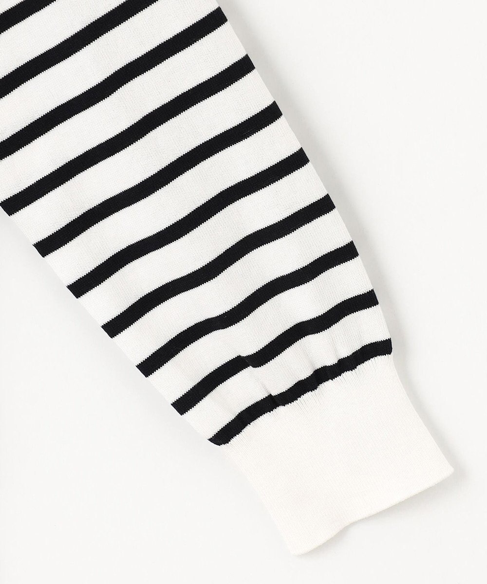 J.PRESS LADIES 【洗える】BASIC HT-COTTON クルーネック ボーダー カーディガン 