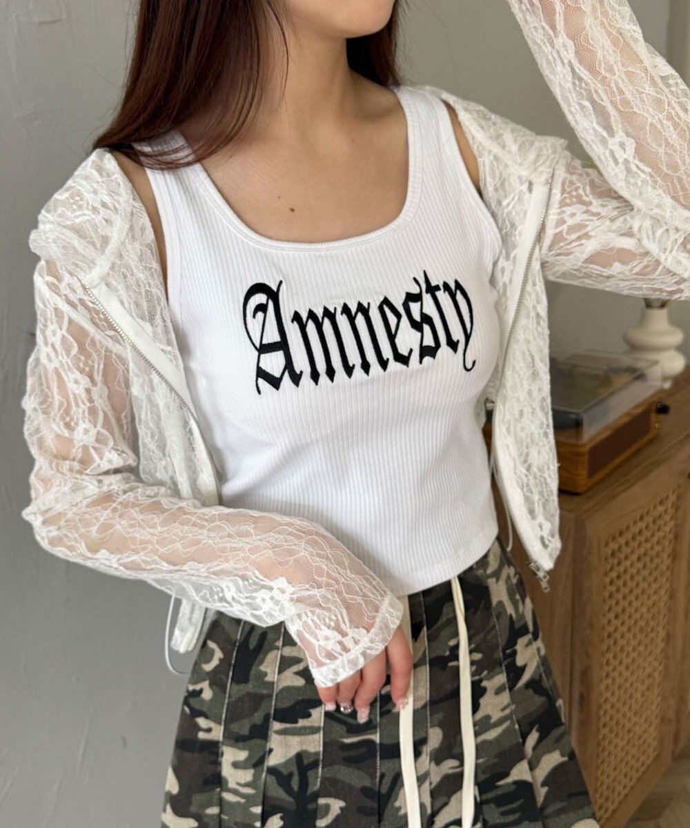 WEGO 【カップ付きインナー】グラフィックカップ付きリブタンク 