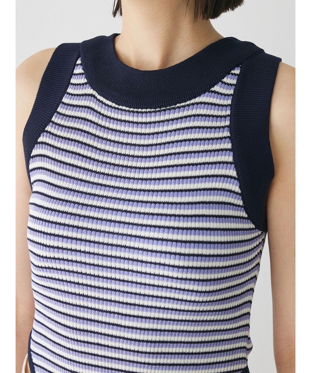 Green Parks デザインヘム配色ニットタンクトップ 