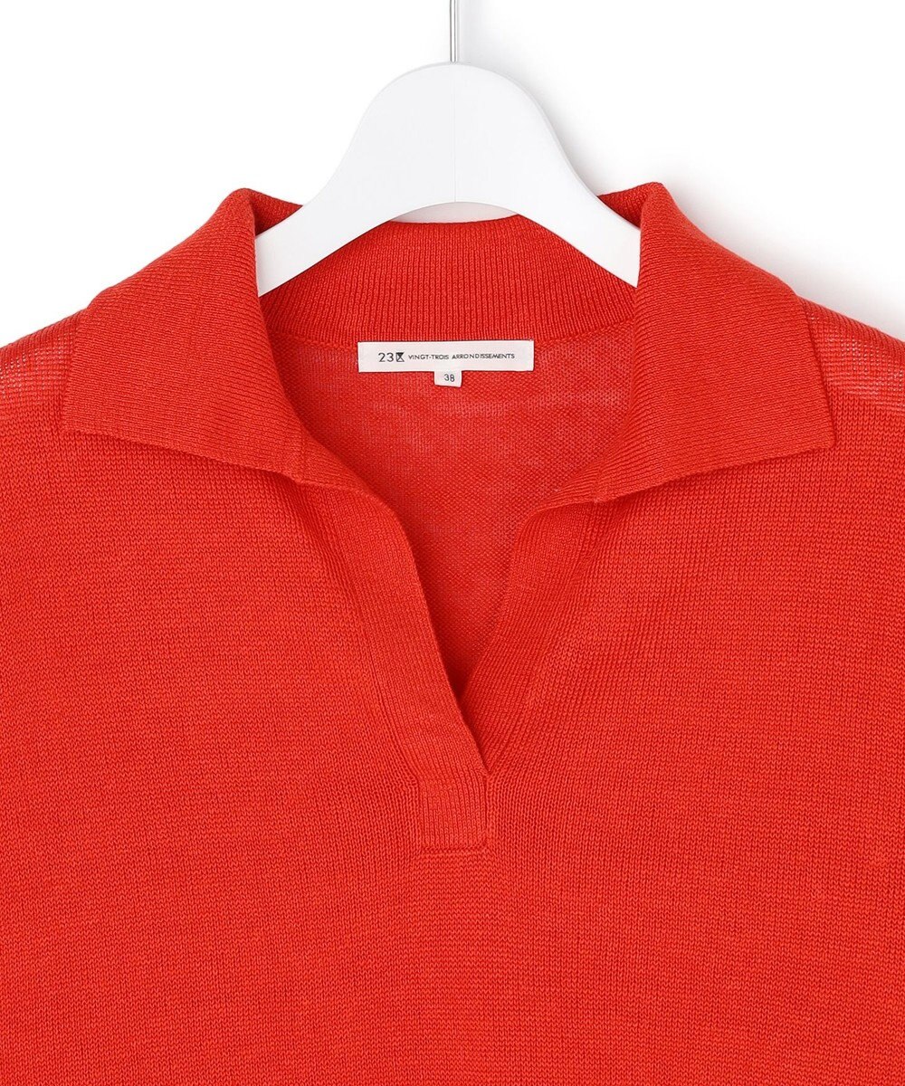 23区 【先行予約】ピュアリネン スキッパー ポロニット 