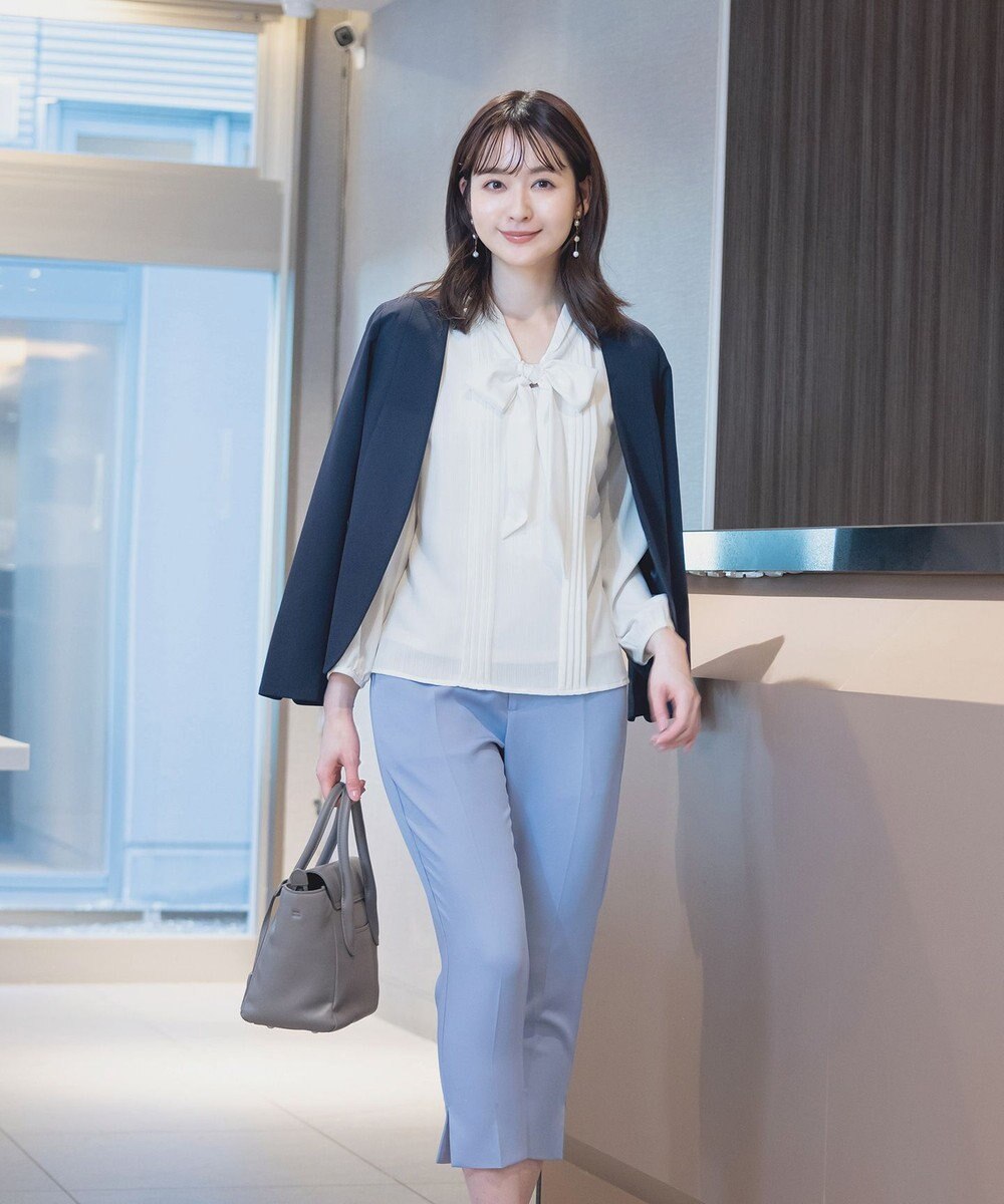 Tiaclasse 【洗える】スリットテーパードパンツ 