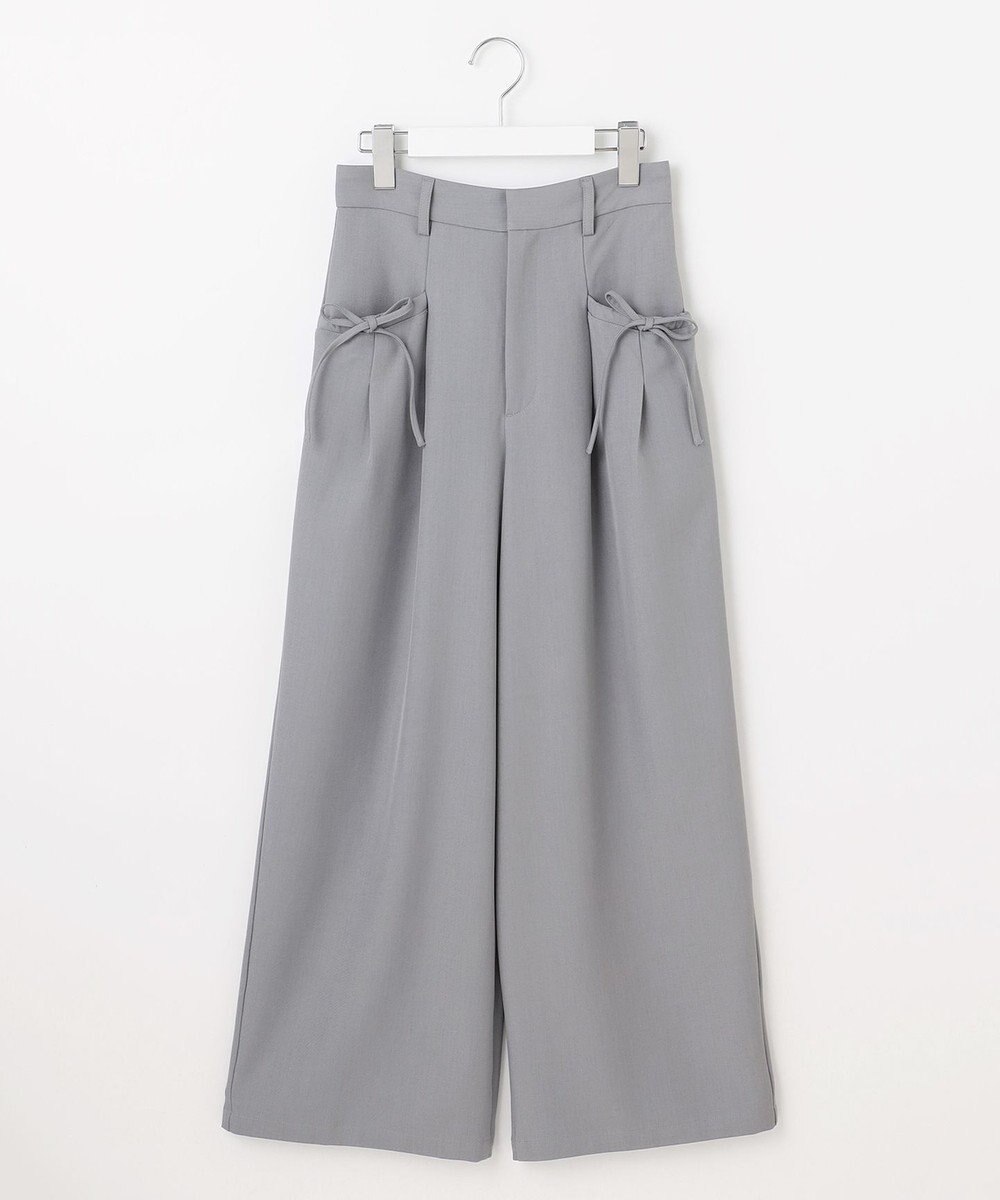 Feroux リボンディテール セミワイドパンツ 