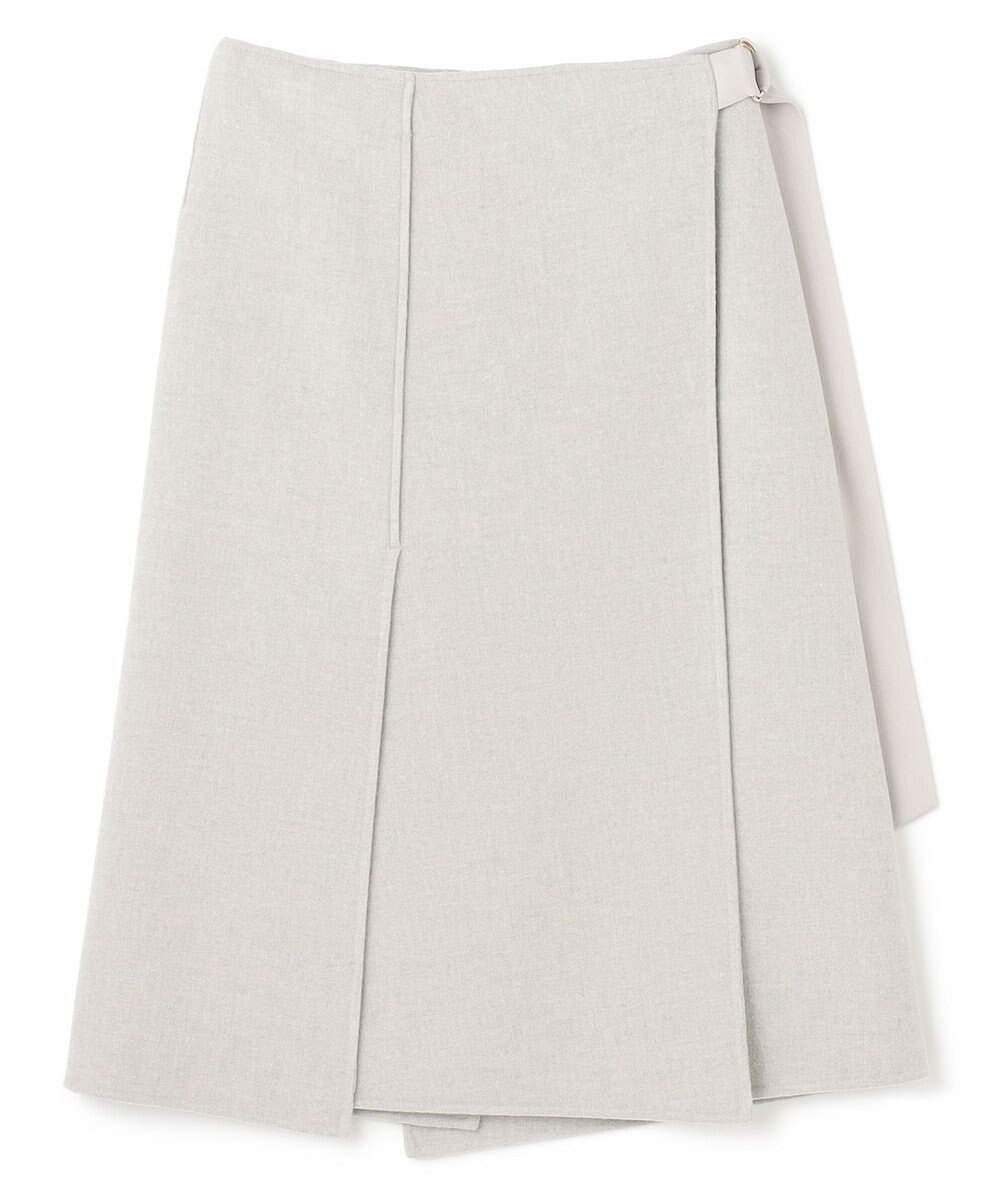 BEIGE， GRASSE / サテンベルト付きリバーラップスカート 