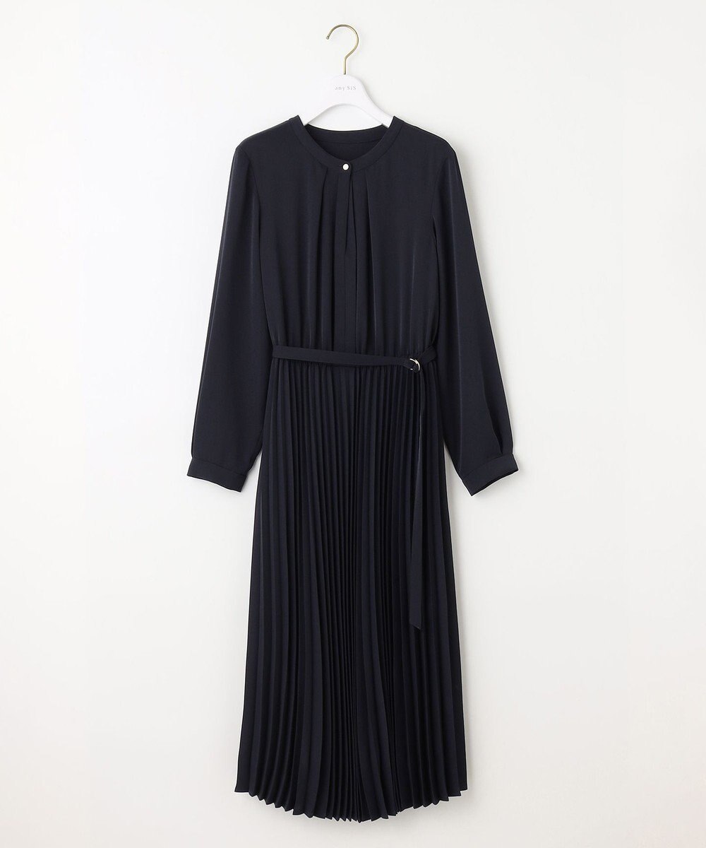 ANY SIS 【AIコラボ】スタンドカラープリーツ ワンピース 