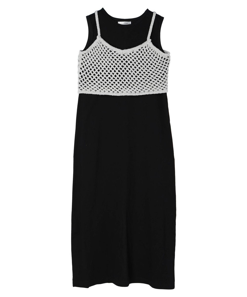 Green Parks ニットビスチェ付きカットソーワンピース 