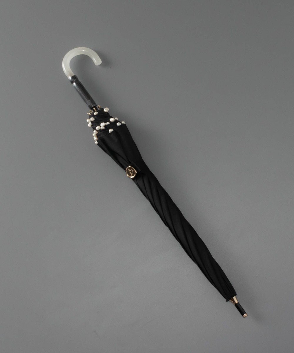 AURORA Beaurance ビューランス バロックパール付き晴雨兼用パラソル傘 (1段スライドショート傘) 日傘 