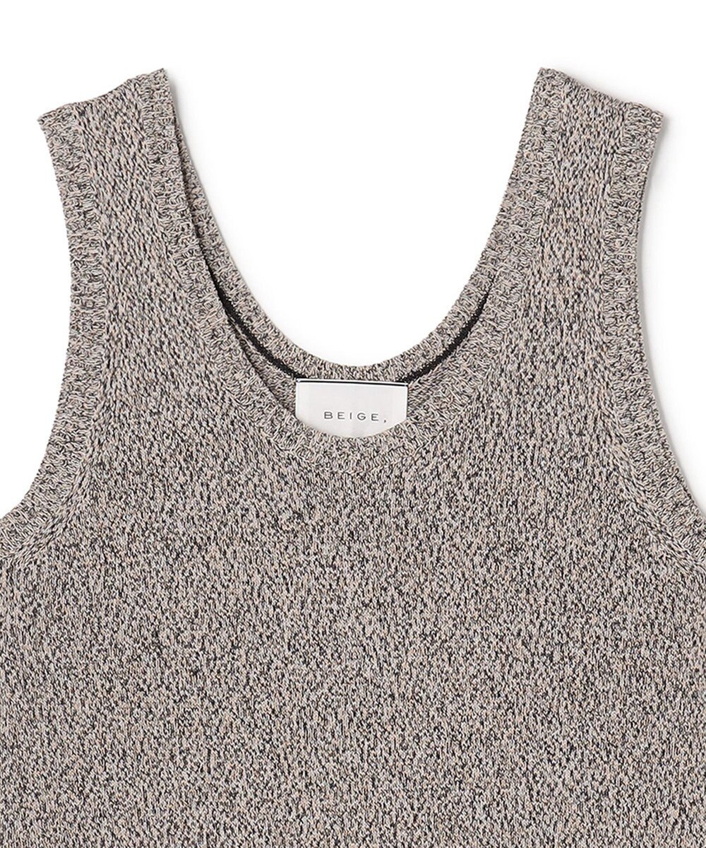 BEIGE， AGATE / Uネック メランジニットドレス 