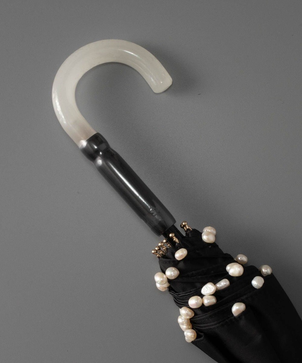 AURORA Beaurance ビューランス バロックパール付き晴雨兼用パラソル傘 (1段スライドショート傘) 日傘 