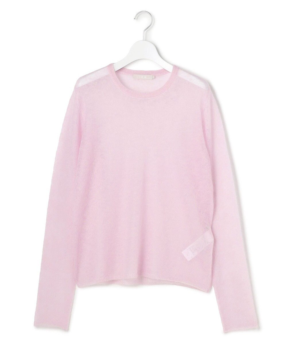 ICB L 【洗える】 シルキーシアーモヘヤ ニットプルオーバー 