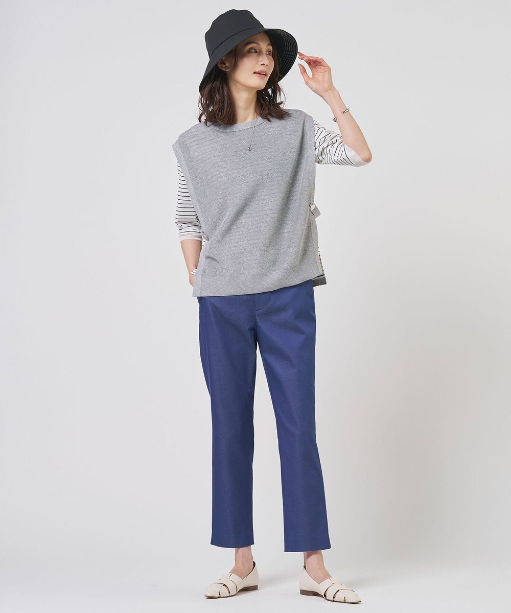 J.PRESS LADIES L 【WEB限定カラーあり】TCシャンブレーサテンST テーパード パンツ 