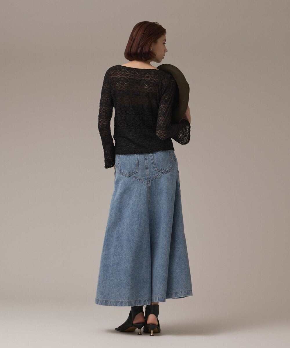 GRACE CONTINENTAL エンボスデニムスカート 