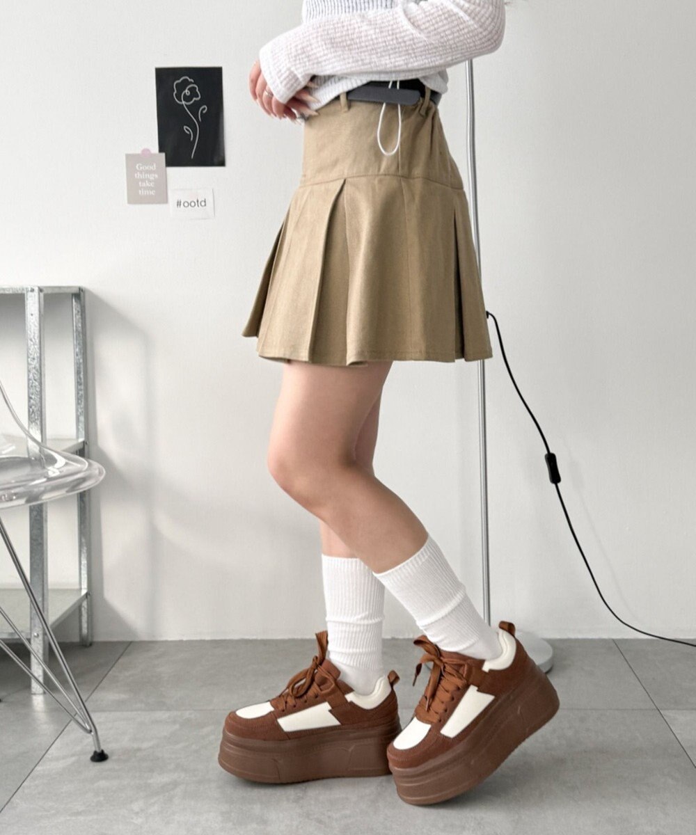 WEGO 厚底ワイドシューレーススニーカー 