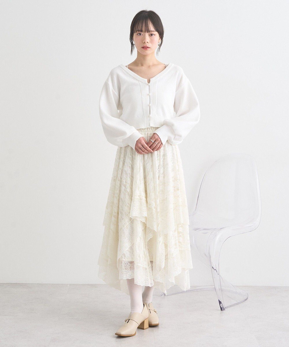 earth music&ecology パールボタンショートニットカーディガン 