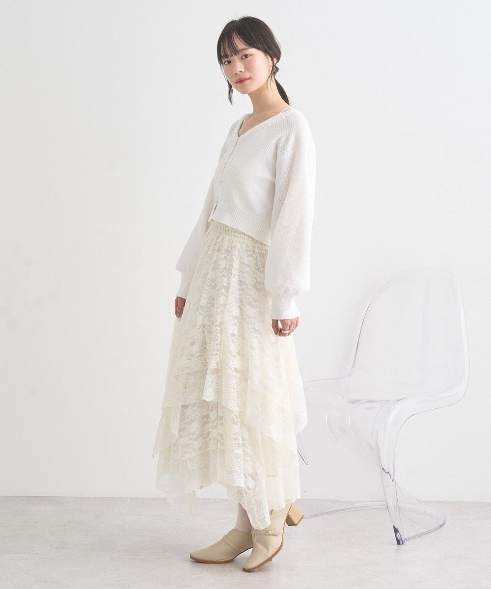 earth music&ecology パールボタンショートニットカーディガン 