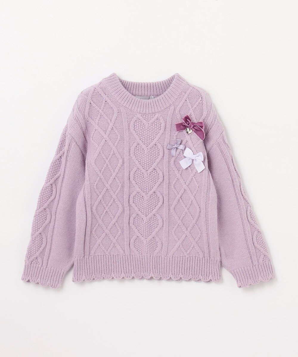 ANY KIDS リボン ケーブル ニット 