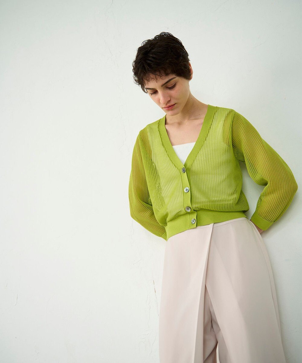 GRACE CONTINENTAL メッシュニットカーディガン 