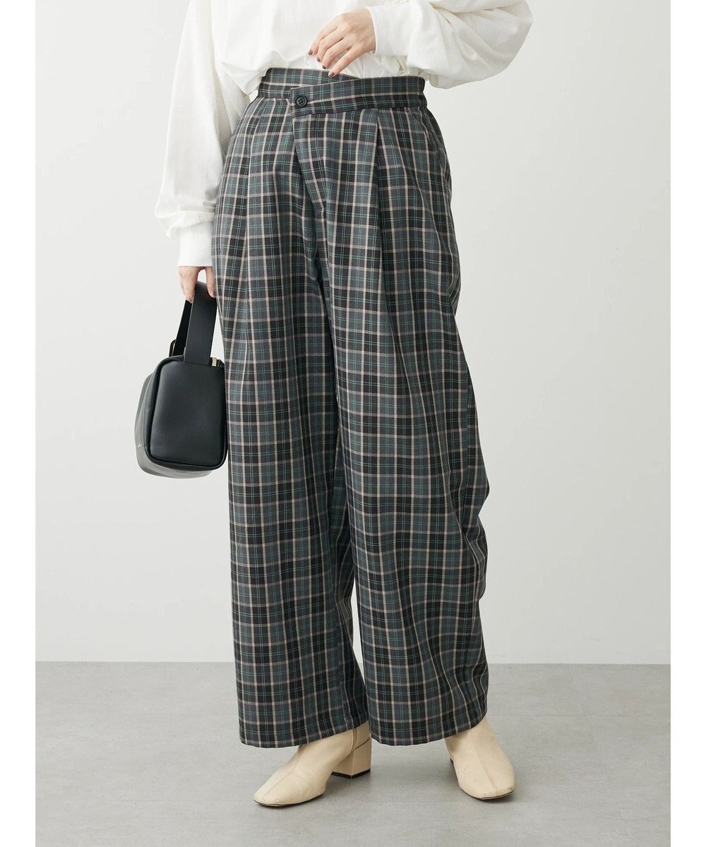 UNIF FAYE PANTS 24 チェック パンツ グリーン - パンツ