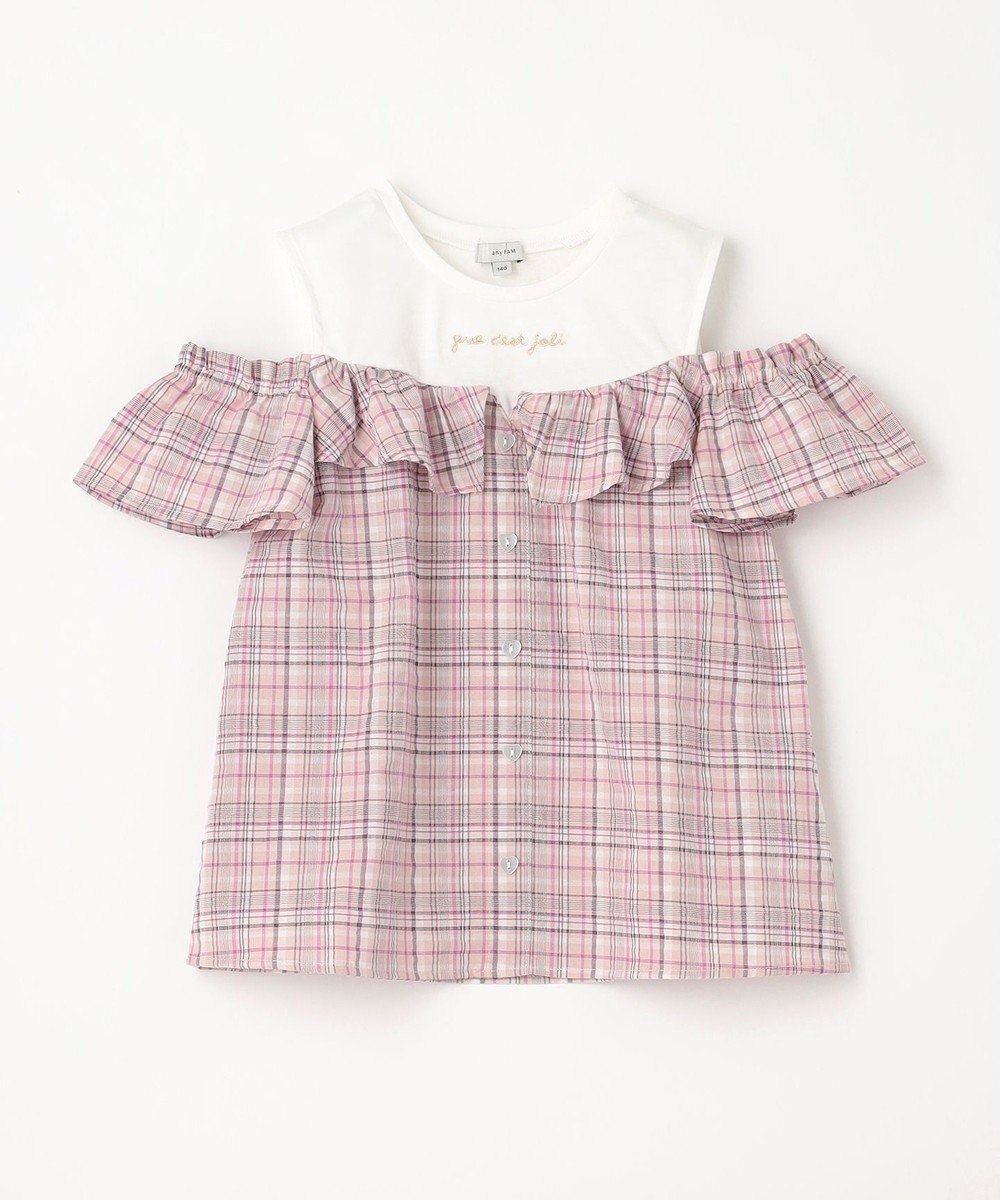 ANY KIDS オフショルダー フリル ブラウス 