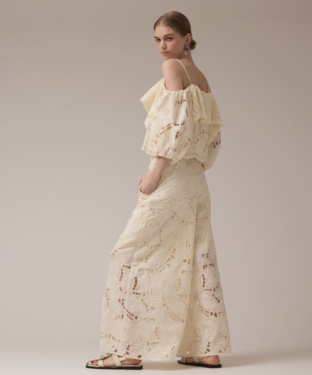 GRACE CONTINENTAL カットワークバギーパンツ 