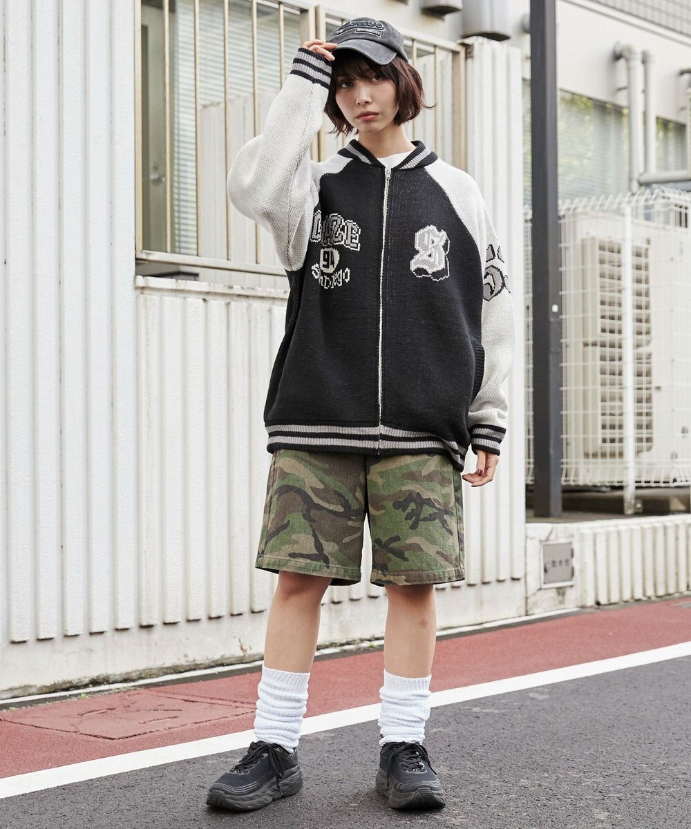 WEGO 【ユニセックス着用ITEM/MLサイズ展開】ジャガードニットスタジャン 