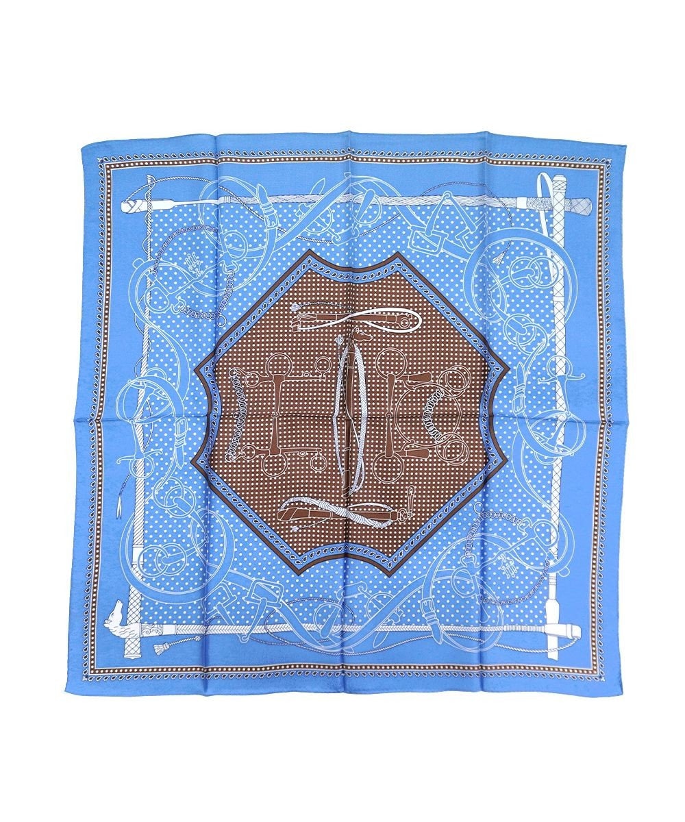 Marca ＜秋の新作＞【Marcaオリジナル】水玉&ベルト 小判 シルクツイル スカーフ 