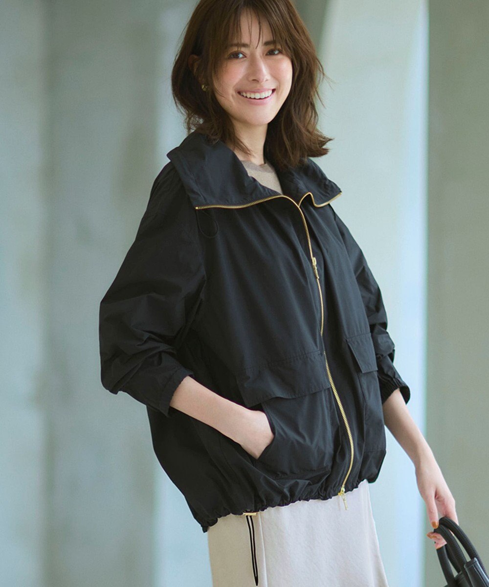 23区 L 【撥水加工】ソフトメモリータフタ スタンドネック ブルゾン 