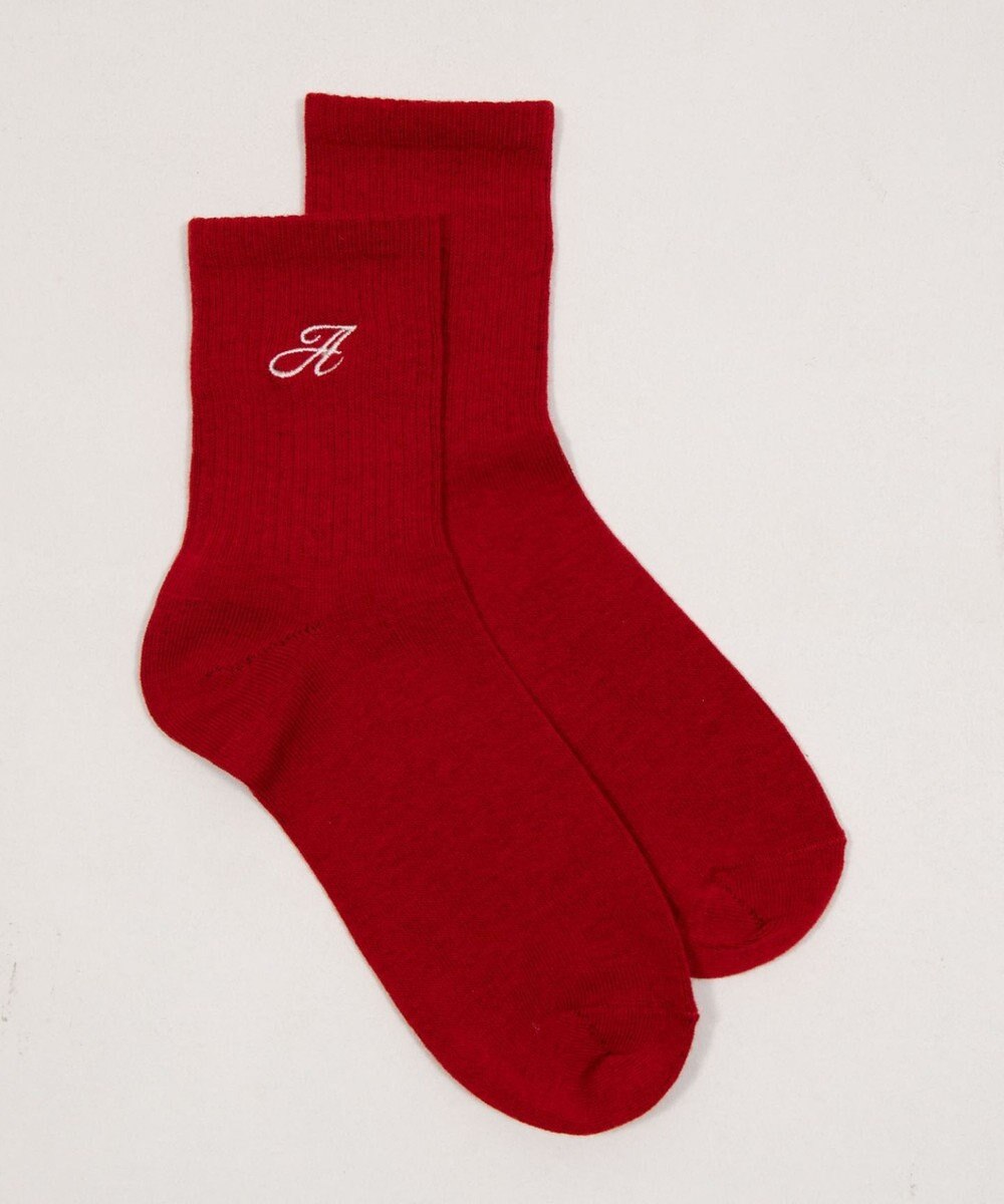 WEGO アルファベット刺繍ソックス 