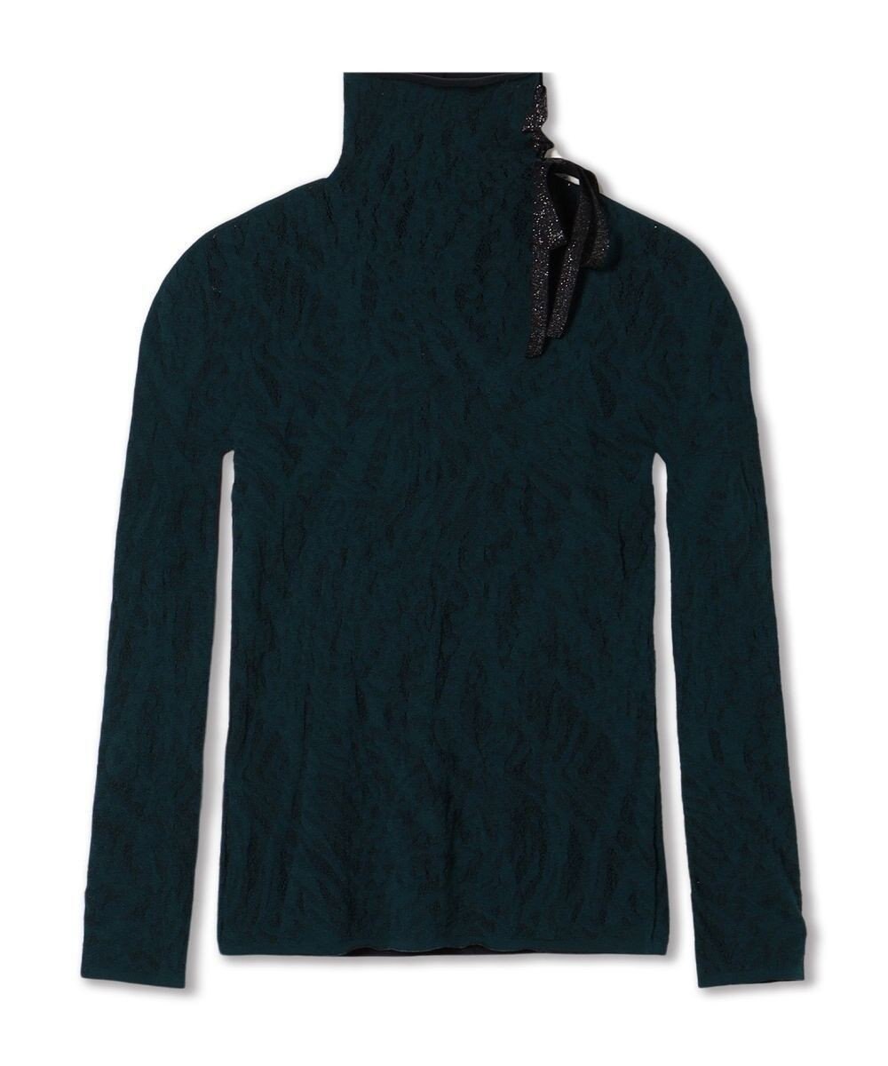 Chacott 【ノーソーイングニット】サイドリボンハイネックニットトップ 