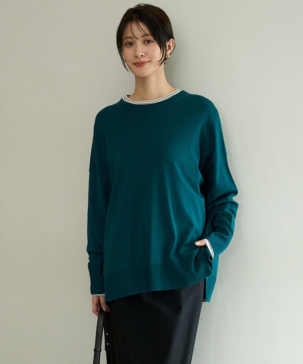 UNFILO L マイビューティニット ワイドクルーネック 