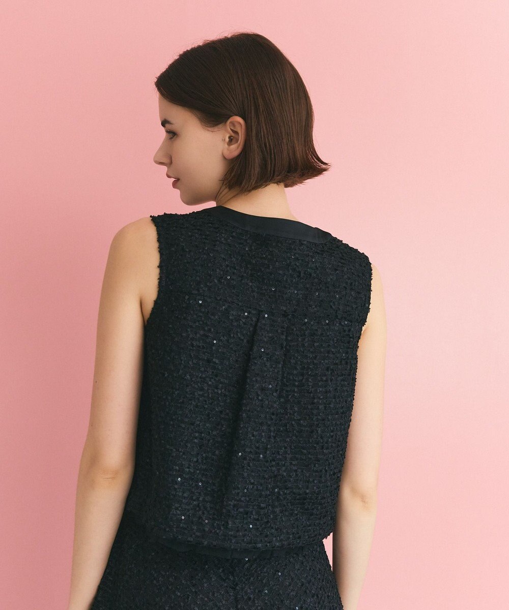 GRACE CONTINENTAL フェザーembドレス 