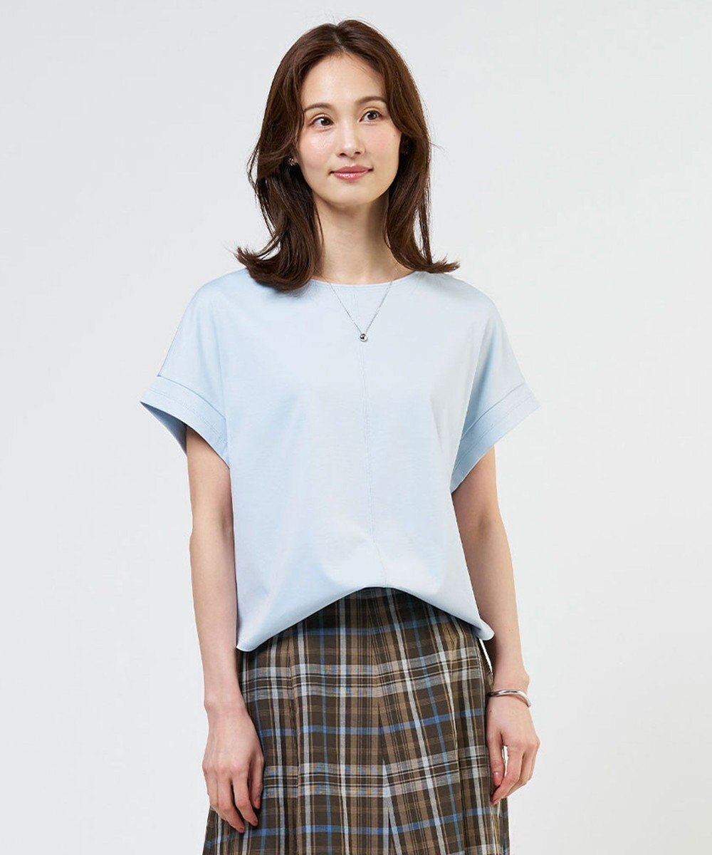 J.PRESS LADIES L 【2WAY】コットンスムース フレンチスリーブ カットソー 
