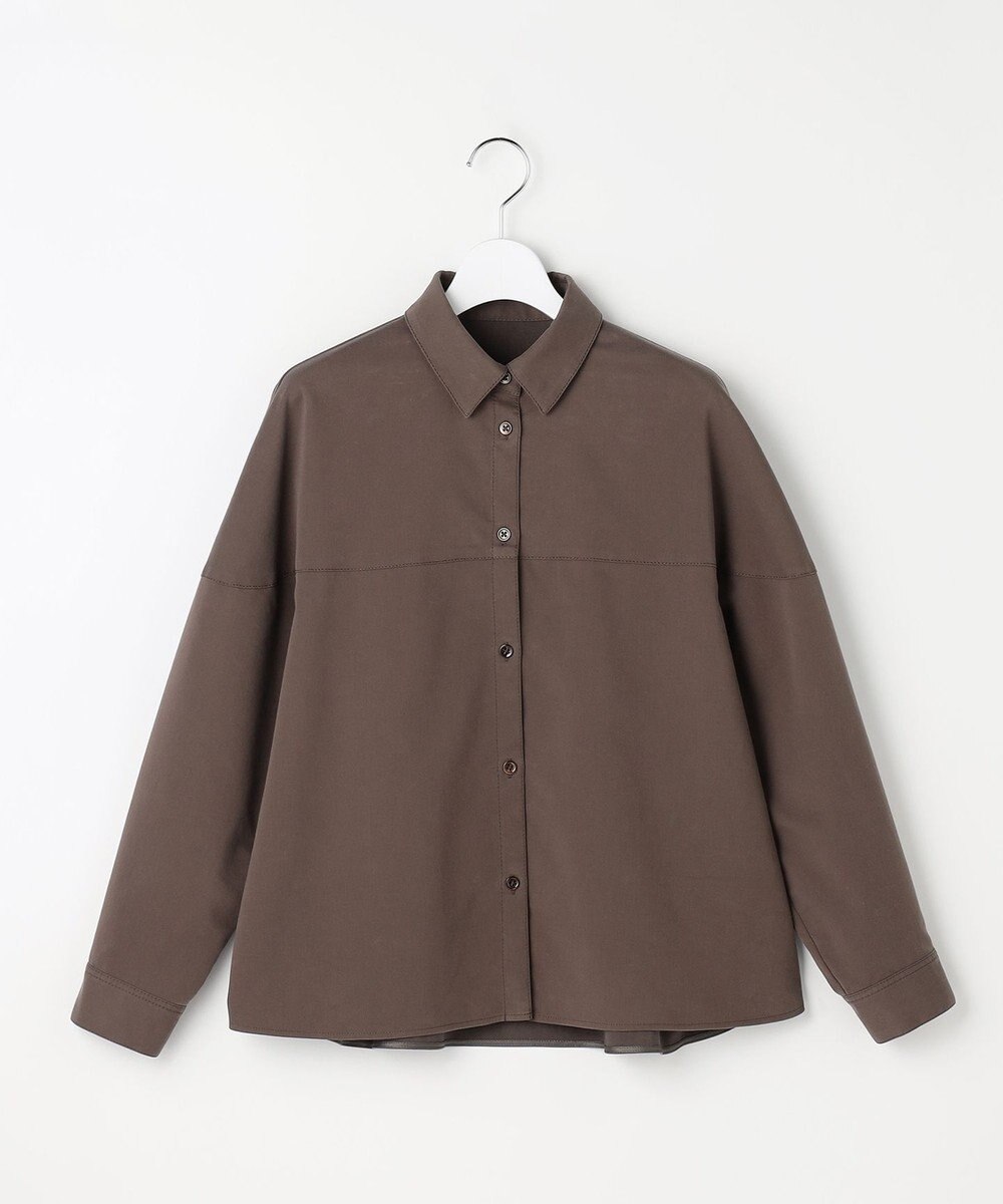 自由区 ブラッシュドコットンサテン シャツ 