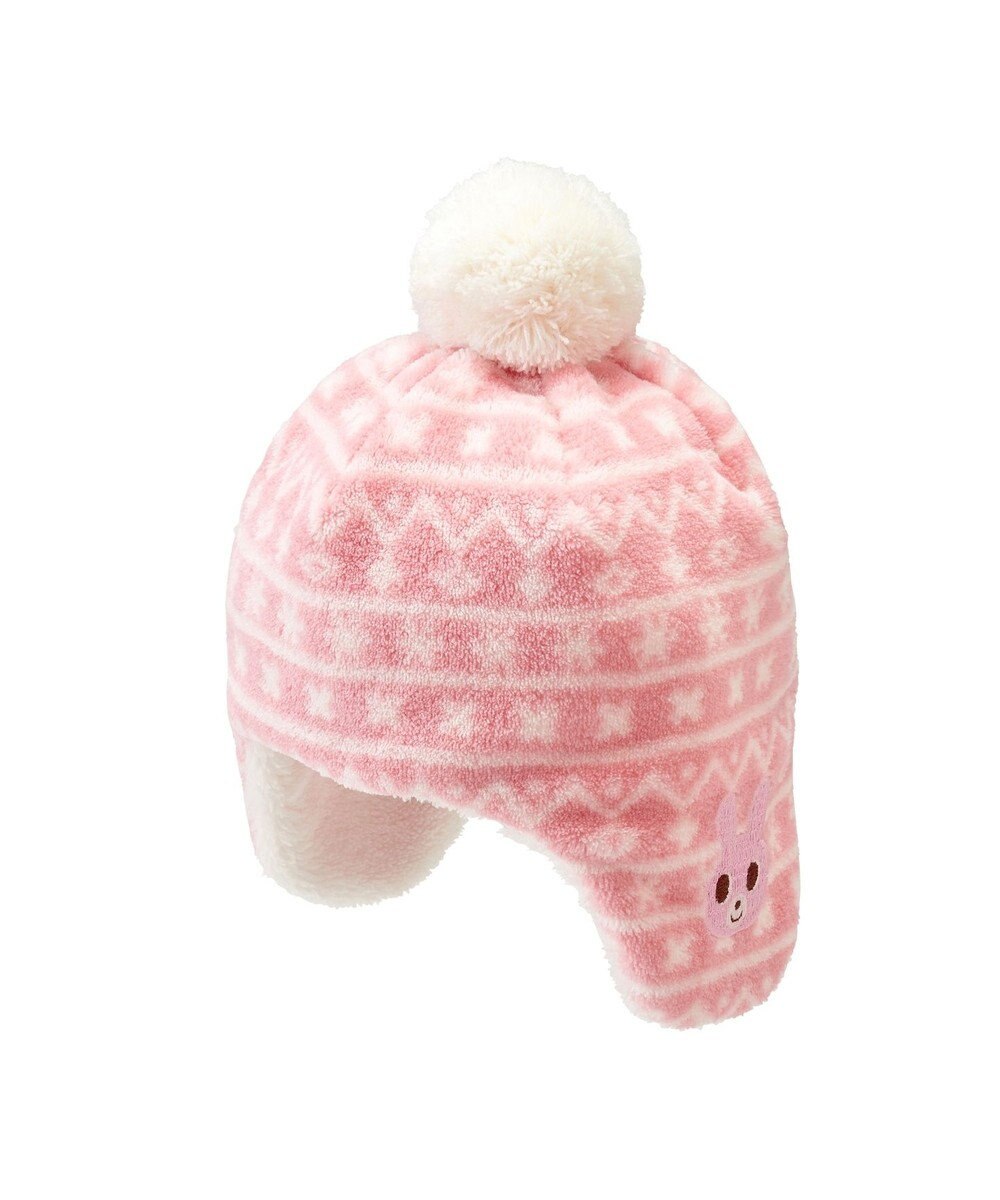 MIKI HOUSE HOT BISCUITS 【42-46cm】ぼん天付フリース素材の帽子 