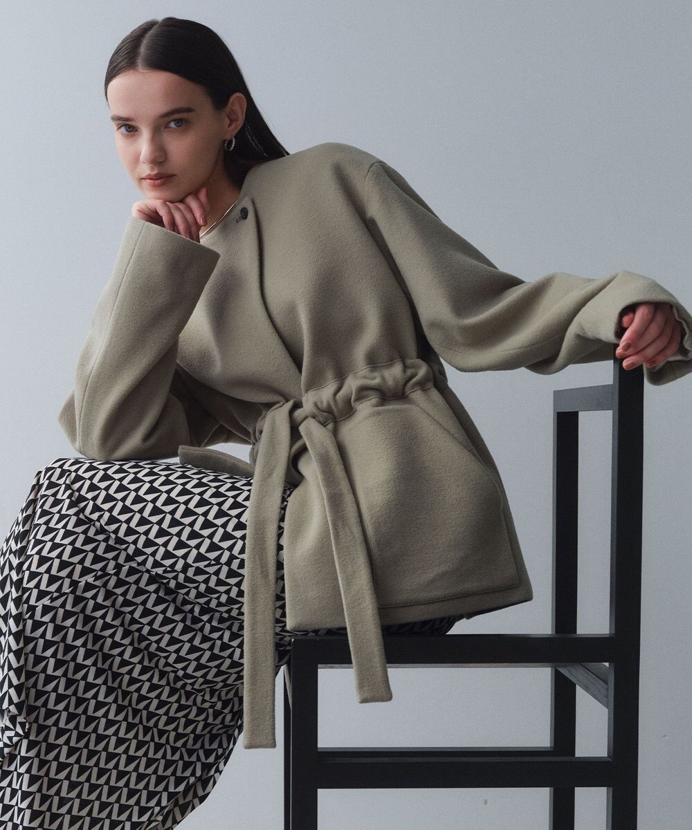 BEIGE， LABBOCK / ウール混2WAYショートコート 