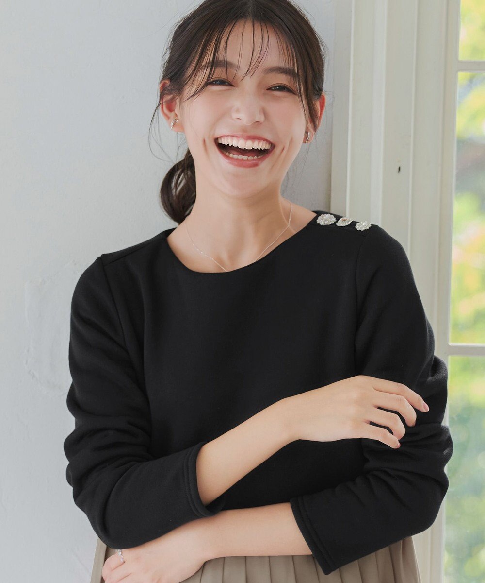 Tiaclasse 【洗える】裏起毛ドッキングワンピース 