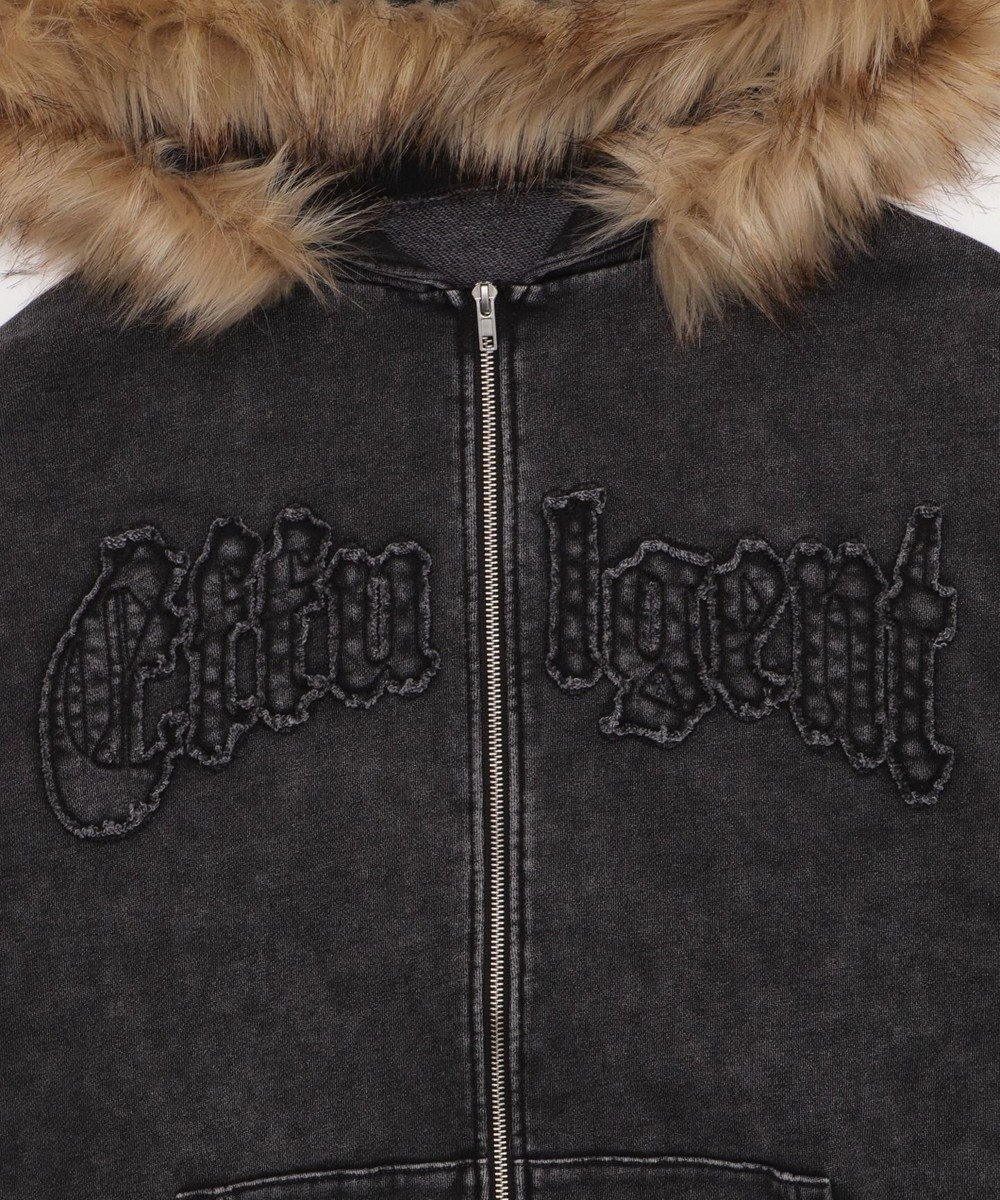 WEGO 【25年秋冬新作】ファーフードBIGZIPパーカー 