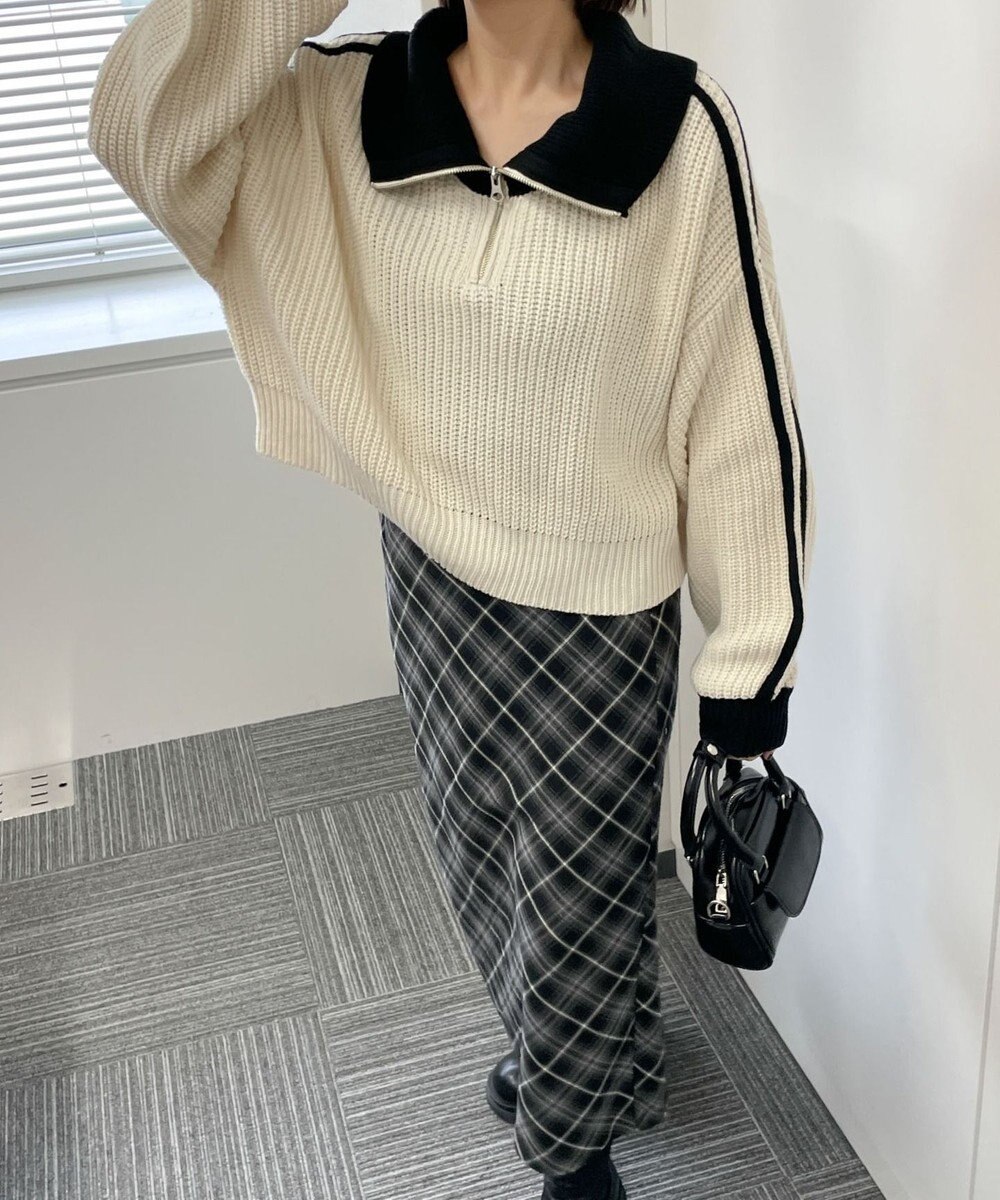 WEGO ハーフジップニットプルオーバー 