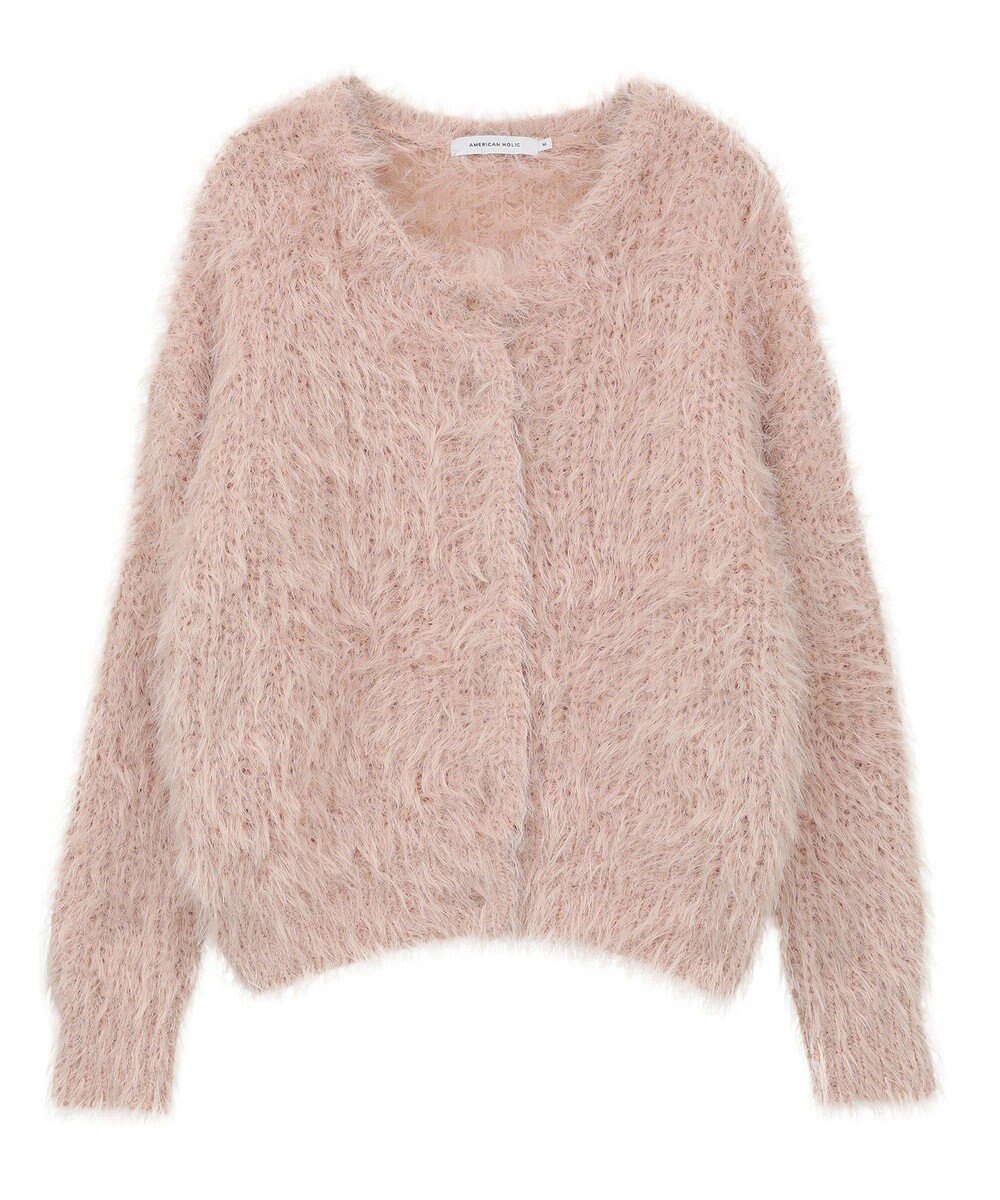 AMERICAN HOLIC シャギーニットクルーネックカーディガン 