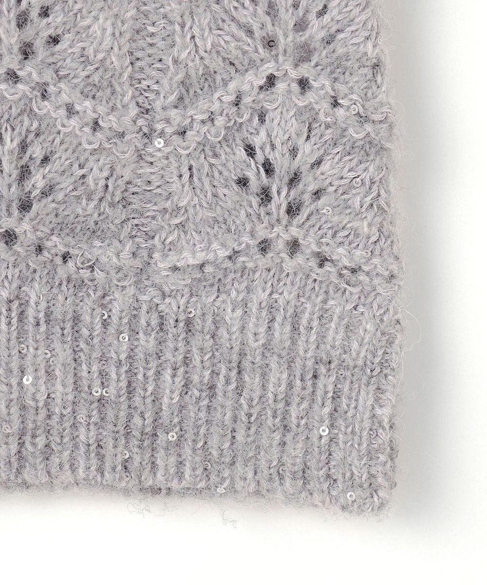 ANY SIS 【洗える】透かし編みスパンコール ニット 