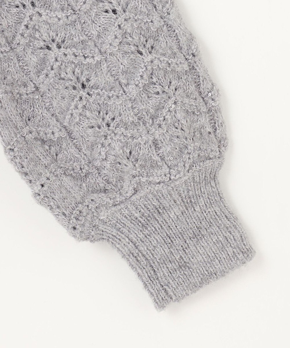 ANY SIS 【洗える】透かし編みスパンコール ニット 